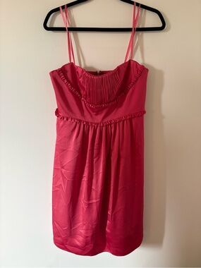 BCBGMaxAzria Coral Red Strapless Dress